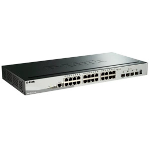 D-Link DGS-1510-28X 28-Port Gigabit L2/3 Managed Switch, 4 10GbE SFP+ slots, supports stacking